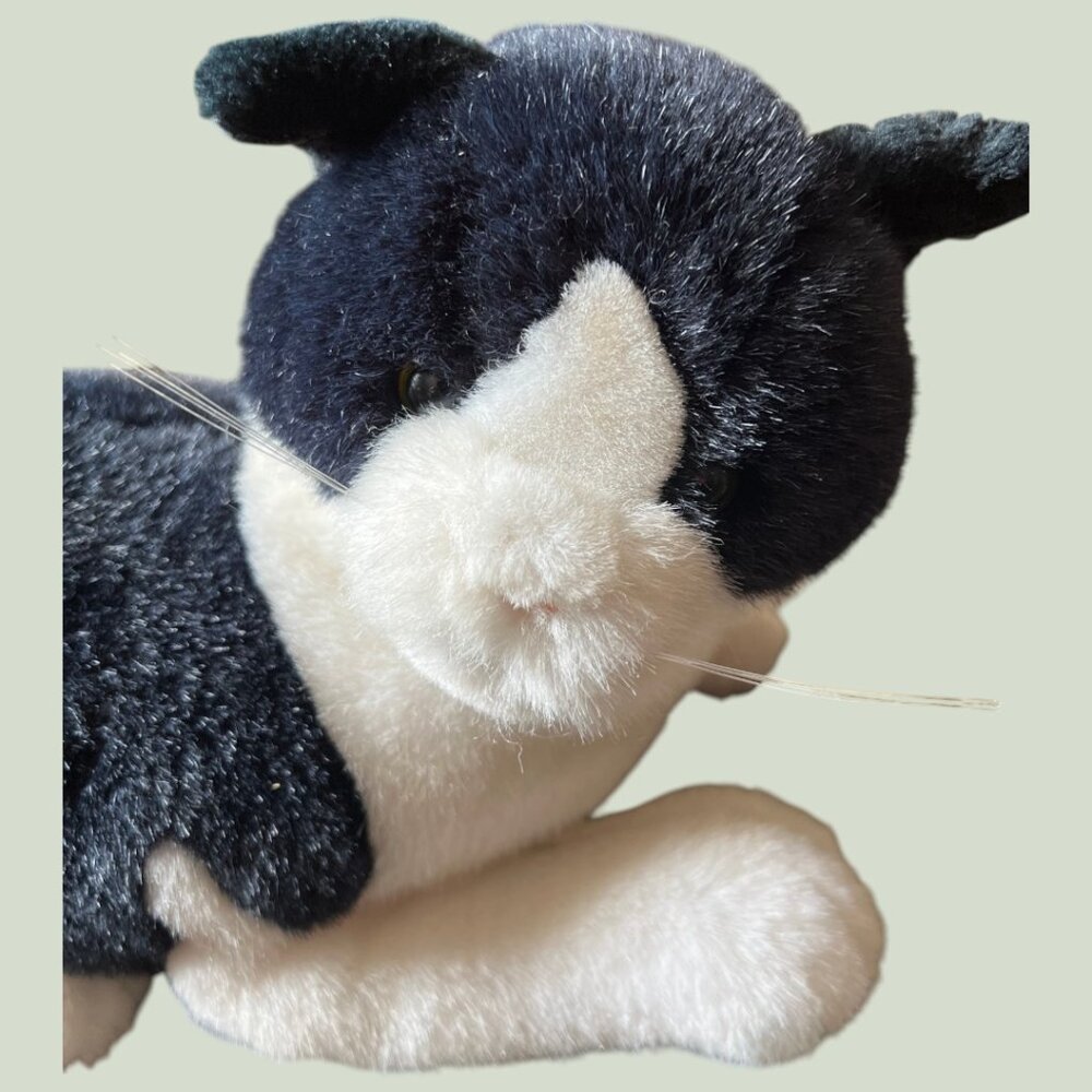 HTF! Vtg 1989 Dakin Tuxedo Cat Plush Black & White Stuffed Animal Collectible - Picture 5 of 11